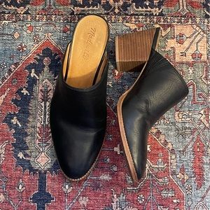 MADEWELL Mules Leather pointed toe heeled clogs.